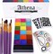 Athena 20 Colors Face & Body Paint Oil Makeup Kit, Halloween FX Professional Set with 10 Brushes, Stainless Steel Mixing Palette, Spatula & Tattoo Stencils for Party Cosplay Art